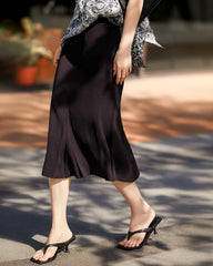30 Momme Silk Mermaid Midi Skirt with Slit