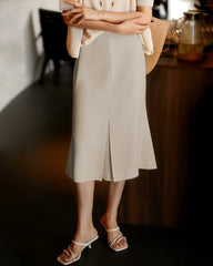 30 Momme Silk Mermaid Midi Skirt with Slit