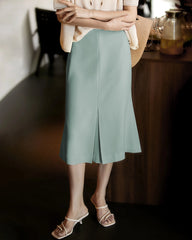 30 Momme Silk Mermaid Midi Skirt with Slit