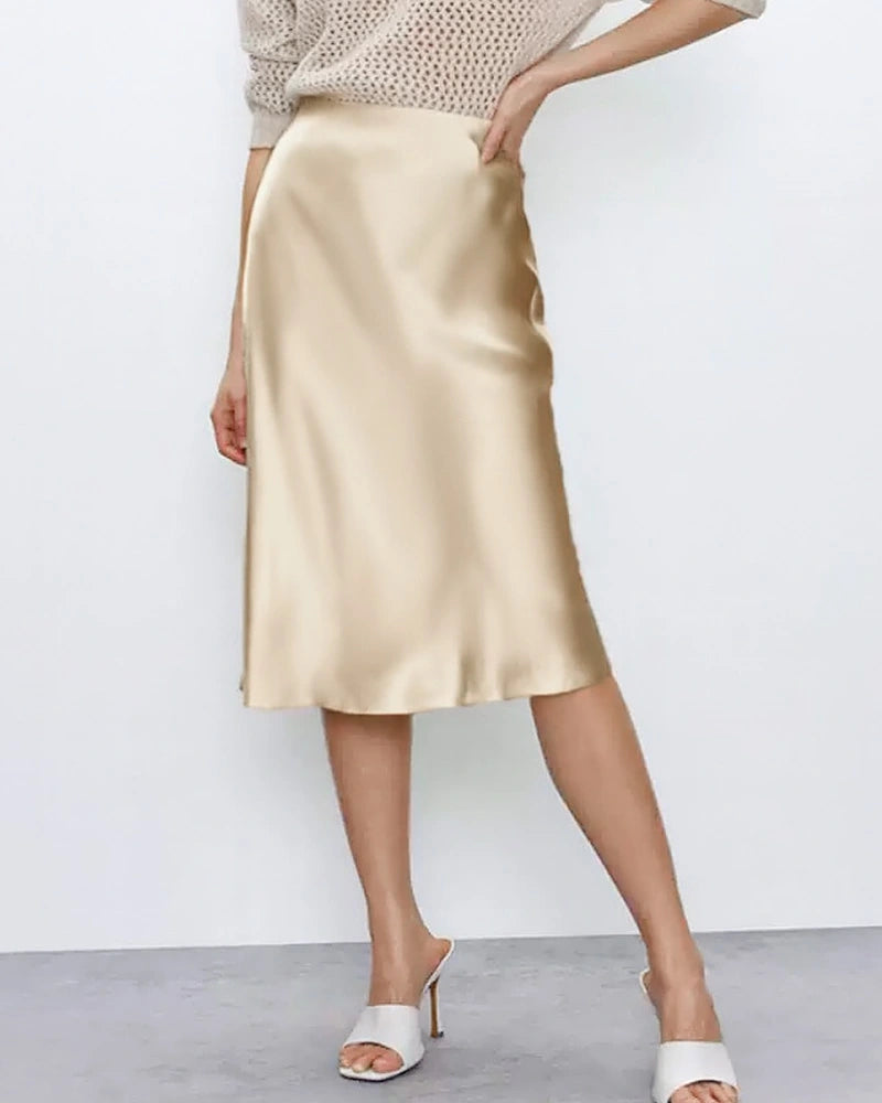 Elegant Knee-Length Silk Skirt - DAISYSILK UK