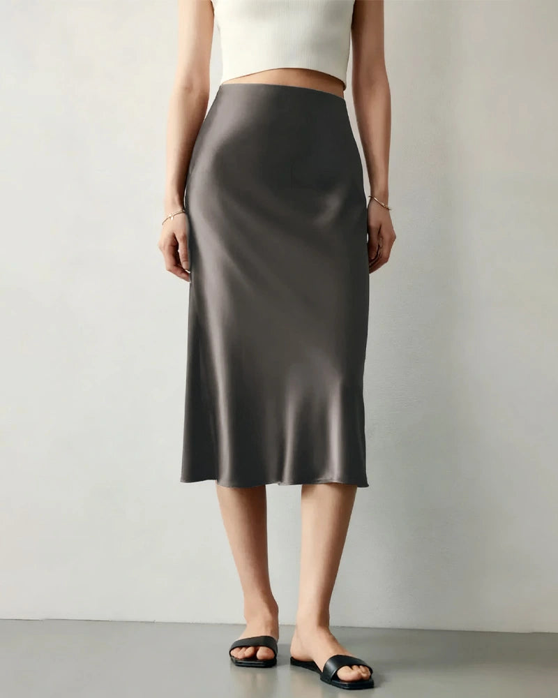 Elegant Knee-Length Silk Skirt - DAISYSILK UK