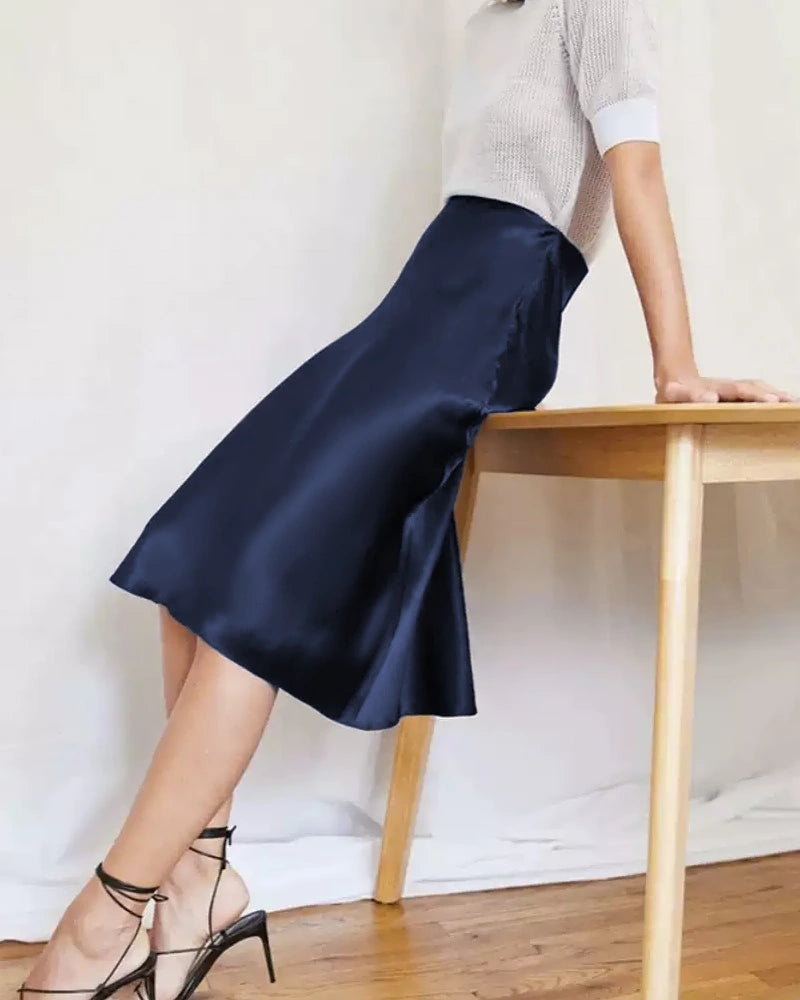 Elegant Knee-Length Silk Skirt - DAISYSILK UK