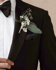 Washable Silk Pocket Square for Suits, Black