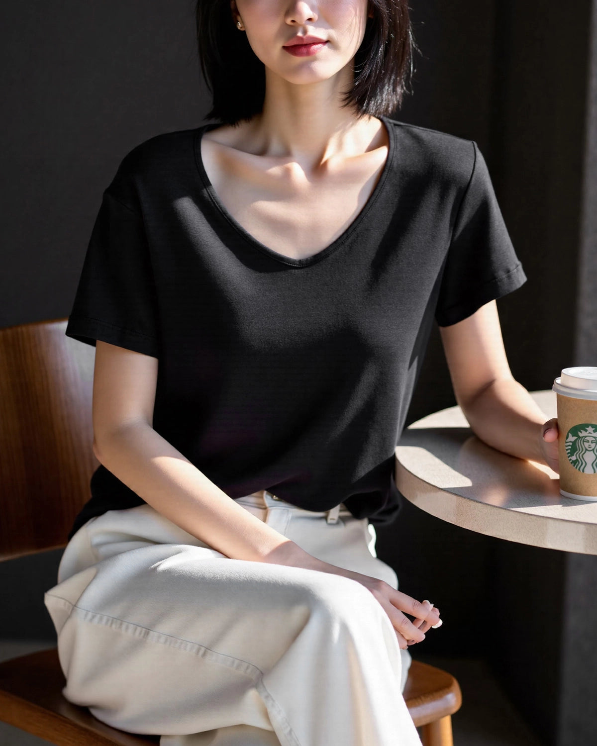 Women’s Silk Jersey V Neck Tee - DAISYSILK UK