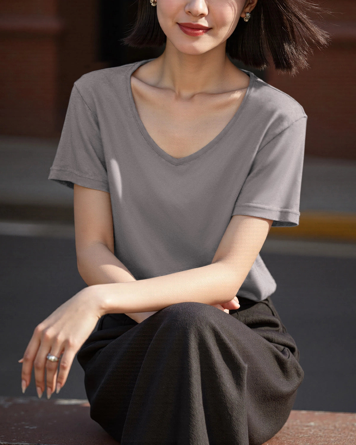 Women’s Silk Jersey V Neck Tee - DAISYSILK UK