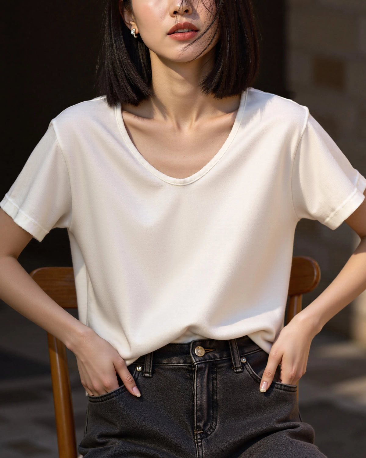 Women’s Silk Jersey V Neck Tee - DAISYSILK UK