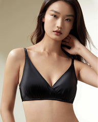Silk Wireless Triangle Bralette for Women