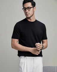 Men's Slim Fit Silk Jersey, Black