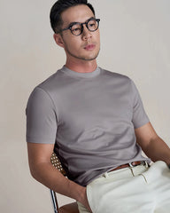 Men's Slim Fit Silk Jersey, Grey