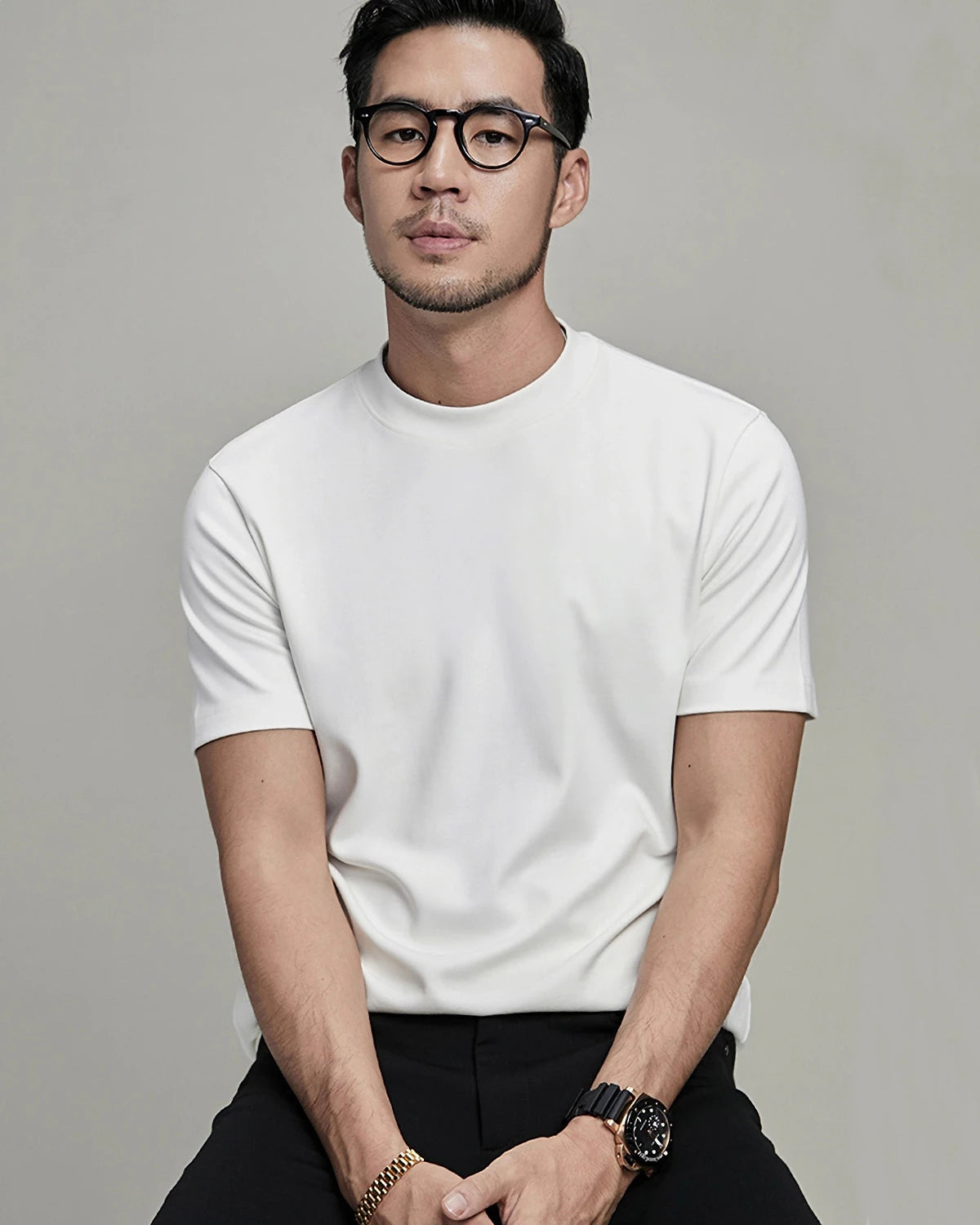 Men's Slim Fit Silk Jersey, White