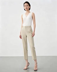 Triacetate Slim Fit Ankle Pants