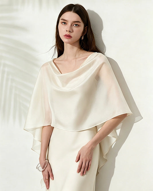 100% Silk Chiffon Occasion Shawl