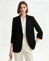 Triacetate Blazer and Ankle Pants Suit Set