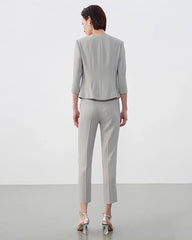 Triacetate Collarless V Neck Blazer