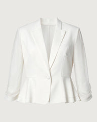 Triacetate Peplum Blazer with Silk Lining