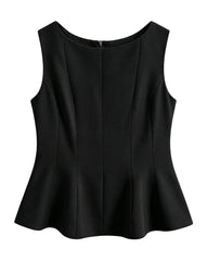 Triacetate Silk Lined Peplum Tank Top