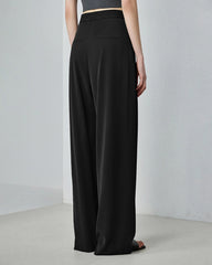 Triacetate Pleated Straight Leg Pants