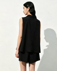 Triacetate Polo Zip Top and Shorts Set