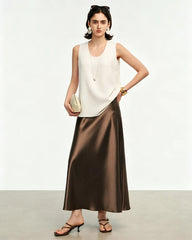 Triacetate Relaxed Fit Crew Neck Tank Top