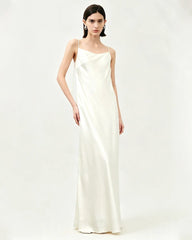 Triacetate Strap Maxi Slip Dress with Silk Lining