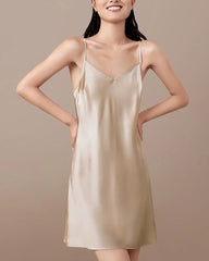 Washable Silk Slip Nightgown, Champagne