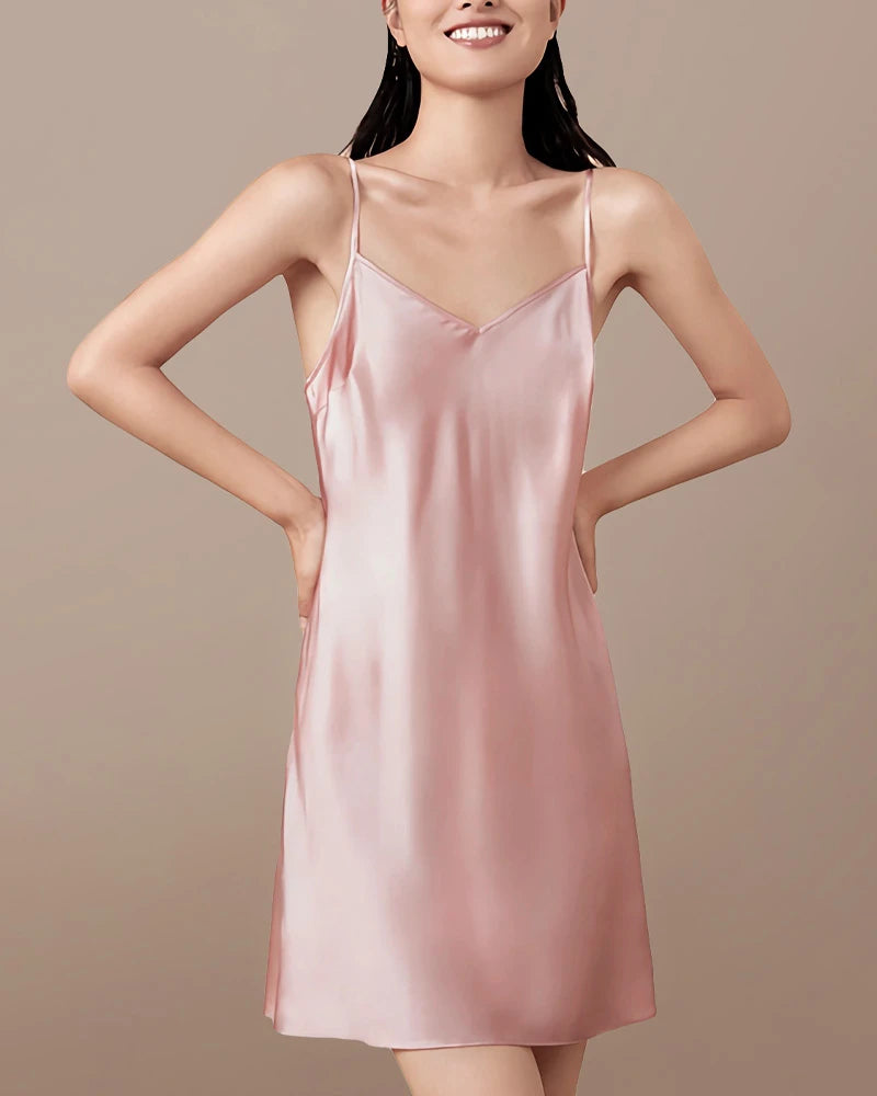 Washable Silk Slip Nightgown, Pink