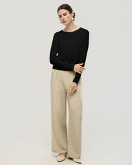 Washable Silk Jersey Long Sleeve T Shirt