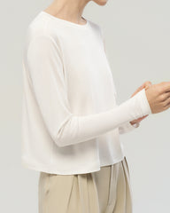 Washable Silk Jersey Long Sleeve T Shirt