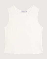Washable Silk Jersey Crew Neck Cropped Tank