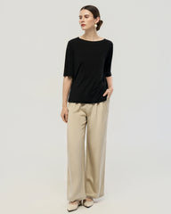 Washable Silk Jersey Crew Neck T Shirt