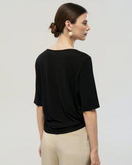 Washable Silk Jersey Crew Neck T Shirt