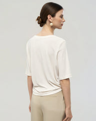 Washable Silk Jersey Crew Neck T Shirt