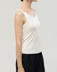 Washable Silk Jersey Double Scoop Neck Tank