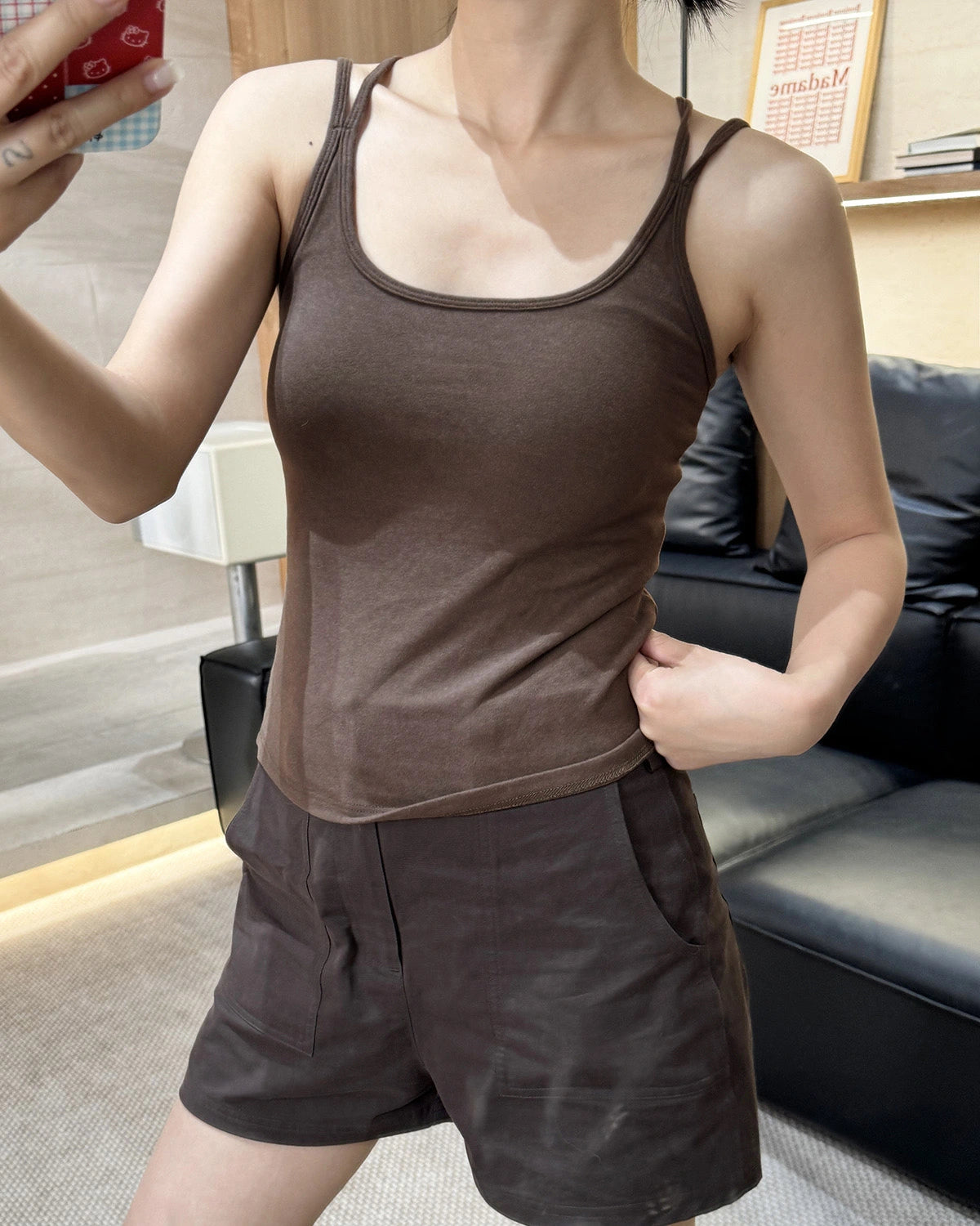 Wool Brushed Camisole with Built-In Bra - DAISYSILK UK