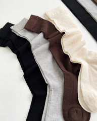 Women Cashmere Modal Blend Ribbed Slouchy Socks