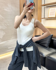 Wool Brushed Thermal Tank with Built-In Bra - DAISYSILK UK