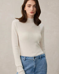 Women’s Mock Neck Wool Cashmere Knit Top - DAISYSILK UK