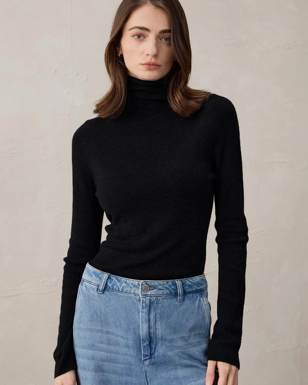 Women’s Turtleneck Wool Cashmere Knit Layer - DAISYSILK UK