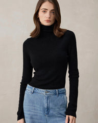 Women’s Turtleneck Wool Cashmere Knit Layer