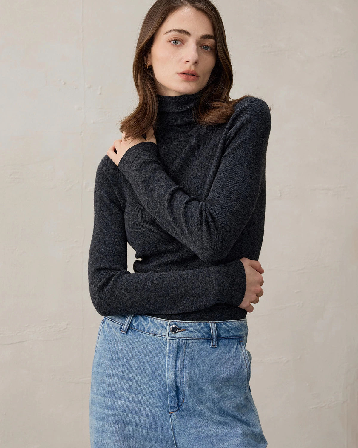 Women’s Turtleneck Wool Cashmere Knit Layer - DAISYSILK UK