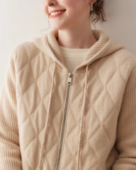 Women’s Hooded Cashmere Zip-Up Jacket