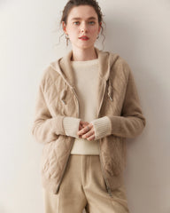 Women’s Hooded Cashmere Zip-Up Jacket