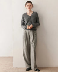 Women’s V-Neck Half Cardigan Cashmere Sweater