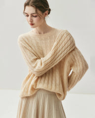 Lightweight Cable Knit Silk Cashmere Sweater - DAISYSILK UK