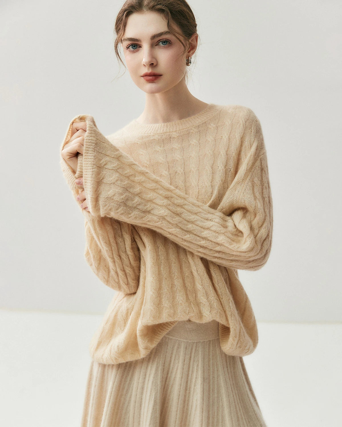 Lightweight Cable Knit Silk Cashmere Sweater - DAISYSILK UK