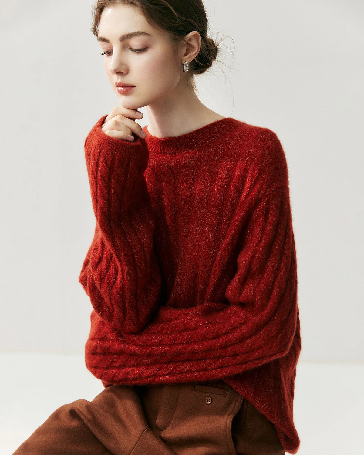 Lightweight Cable Knit Silk Cashmere Sweater - DAISYSILK UK