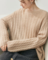 Lightweight Cable Knit Silk Cashmere Sweater - DAISYSILK UK