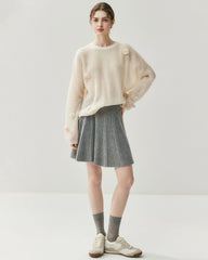 Oversize Flower Knit Silk Cashmere Sweater