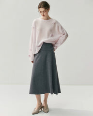 Oversize Flower Knit Silk Cashmere Sweater