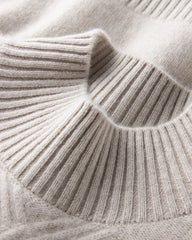 Mock Neck Diamond Knit Cashmere Sweater